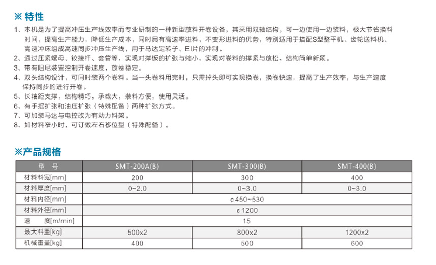 雙頭材料架有動(dòng)力型SMT-B產(chǎn)品說(shuō)明